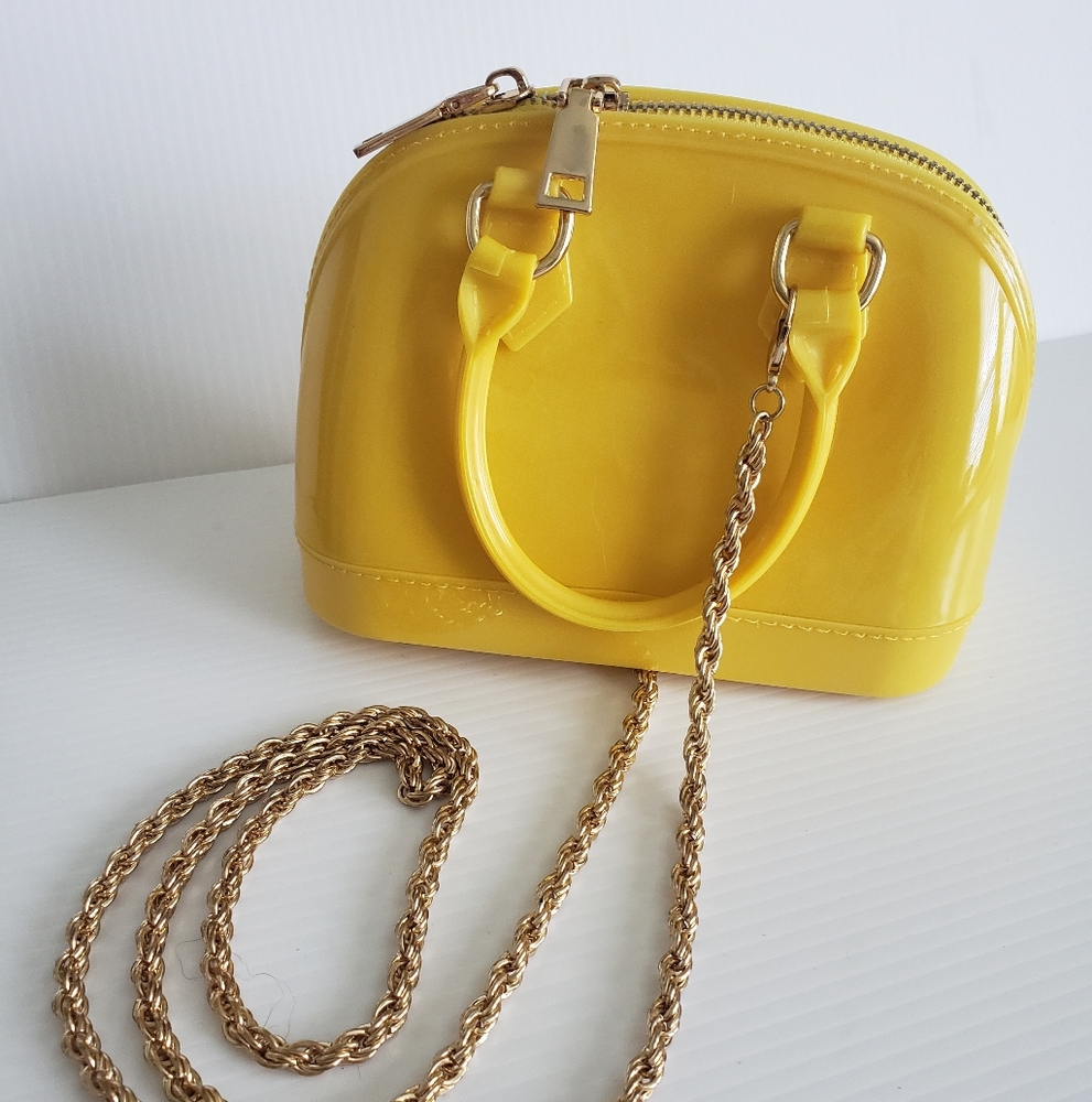 Yellow Rubber Mini Handbag